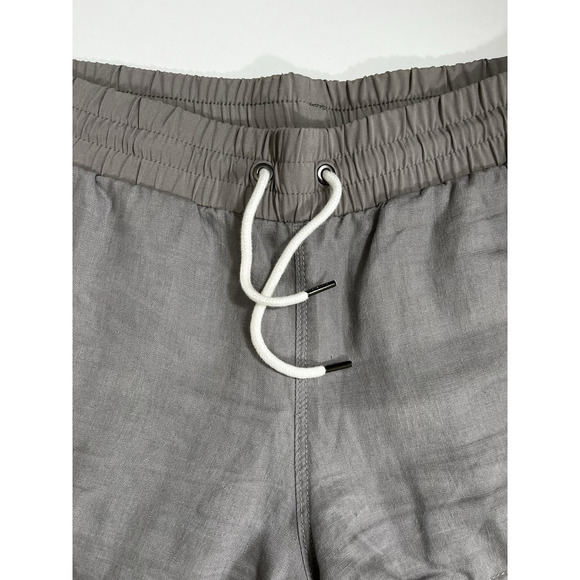 ATHLETA Bali 100% Linen Shorts Pockets Size 10 Gray Outdoor Hiking Beach Active - Picture 7 of 12